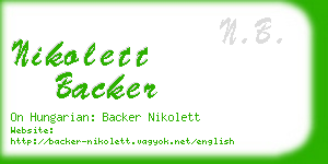 nikolett backer business card